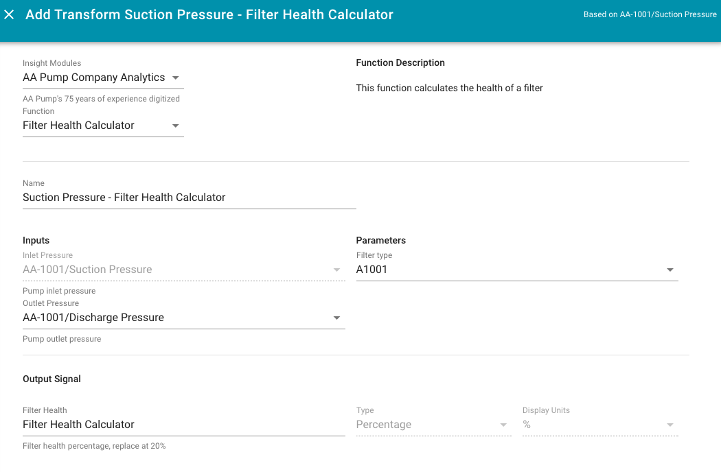 Example showing a custom function configuration