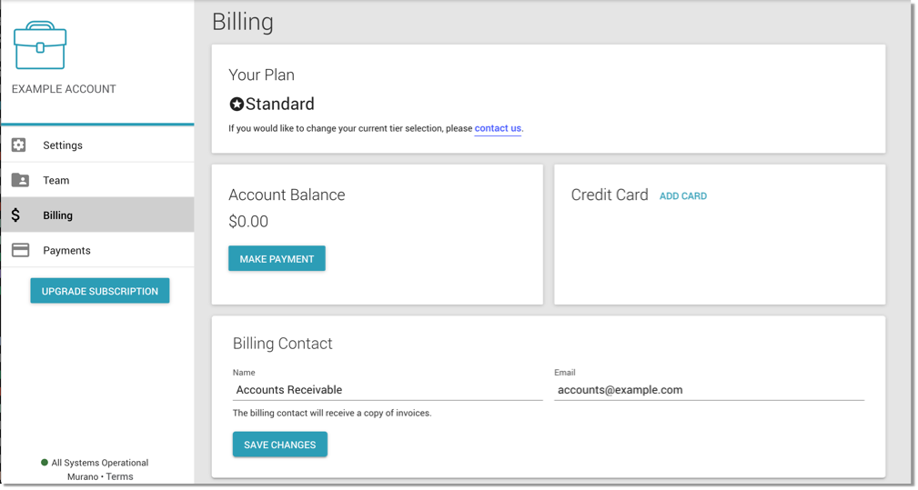 Account Billing / Plan