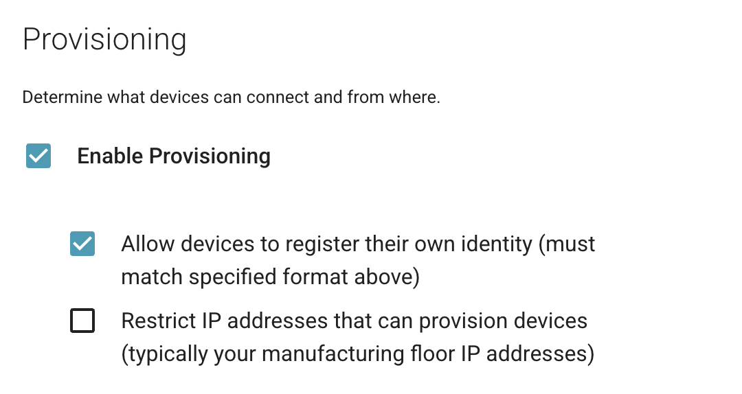Provisioning Options