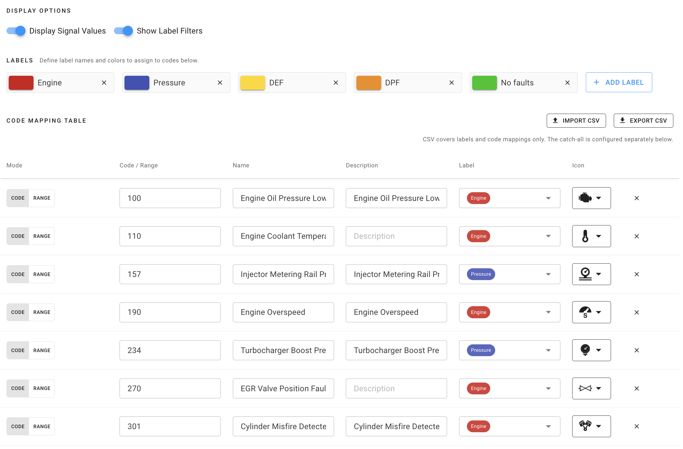 Configurable Signal Log
