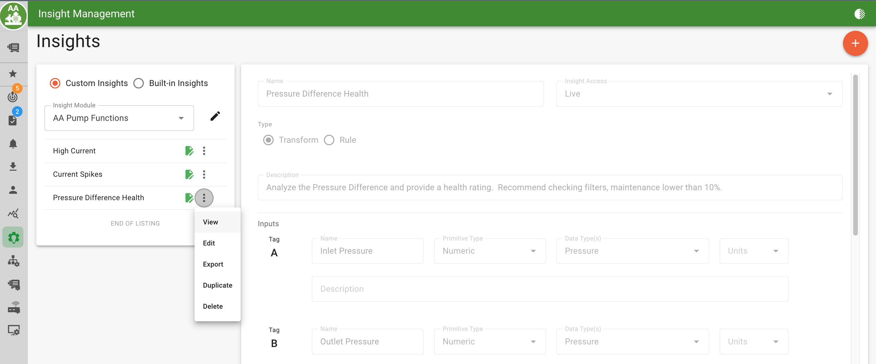 Custom Insight Function Management