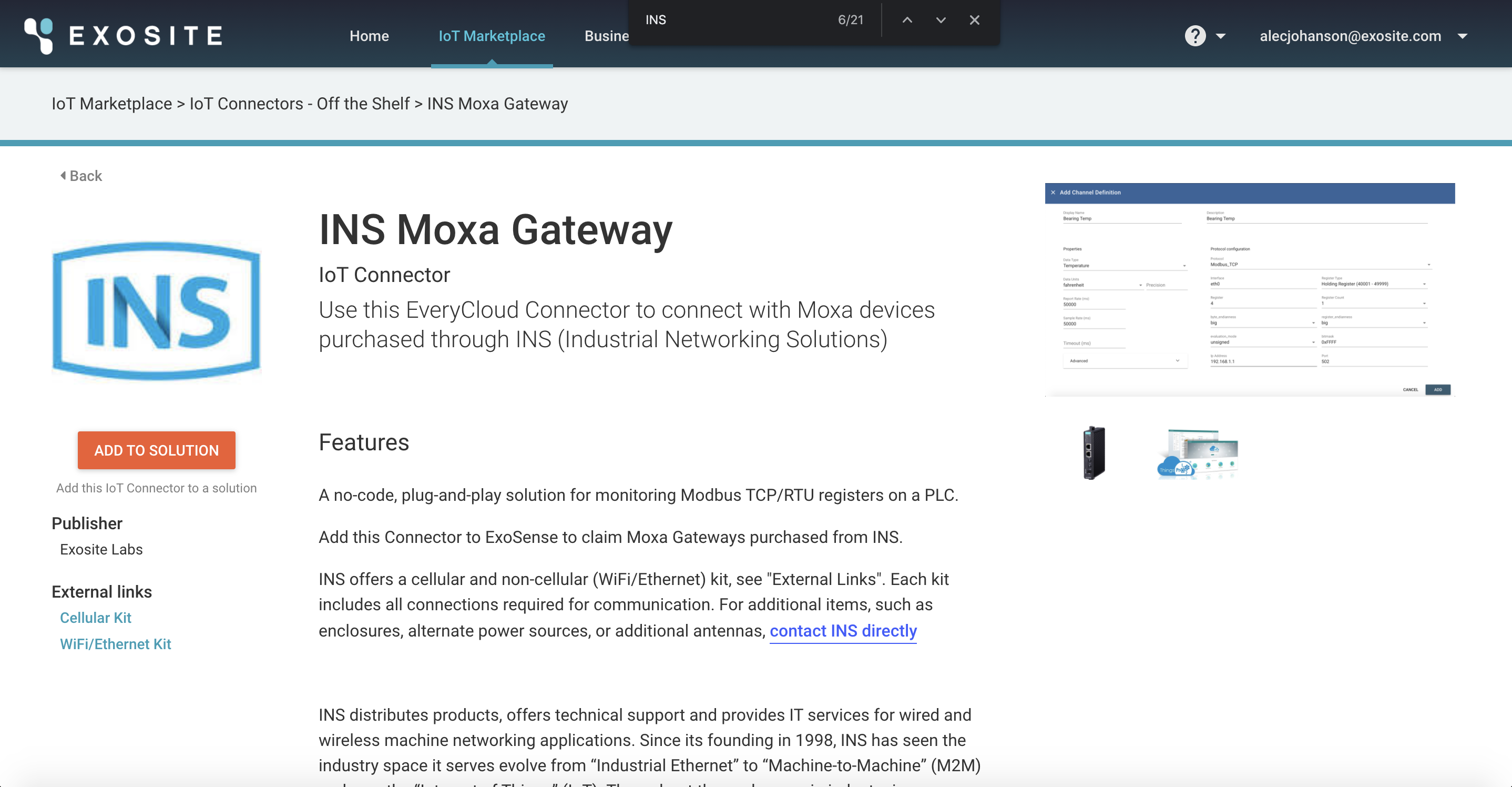 INS/Moxa - Exosite Documentation