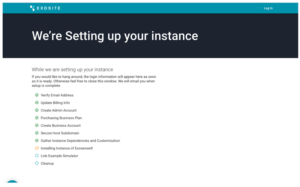 Instance Setup Page